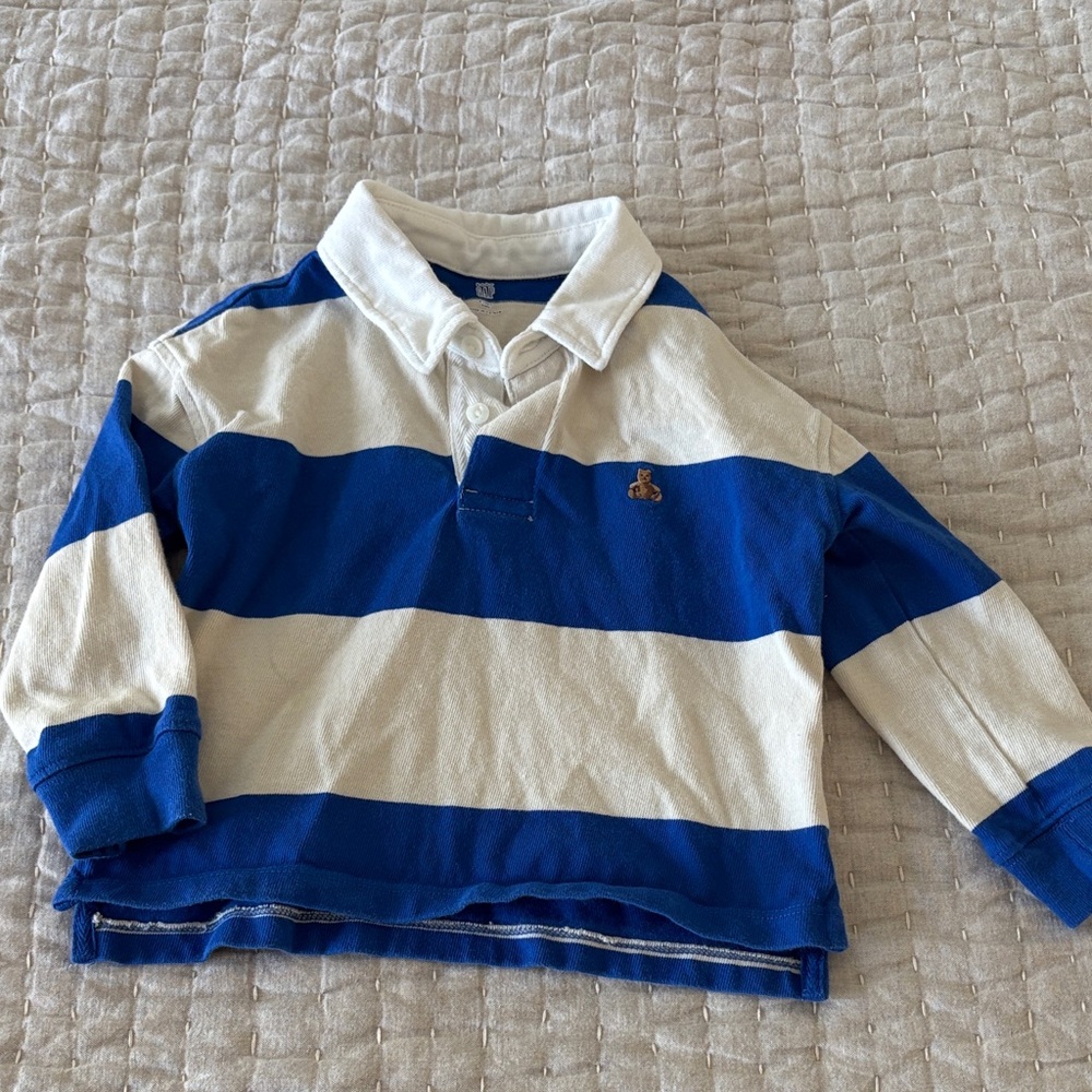 GAP Kids Polo with Blue and White Stripes
